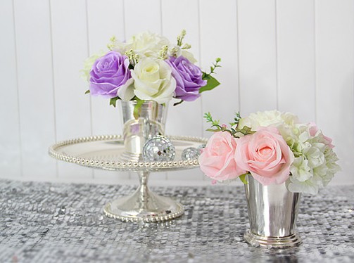 Silver plated vase
