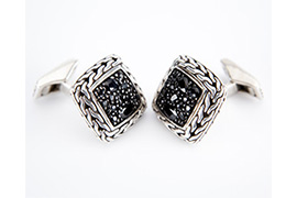 crystal embedded cufflinks