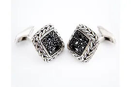 crystal embedded cufflinks