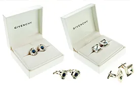 small ruby studded cufflink