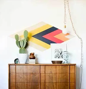 DIY Retro Diamond Focal Wall