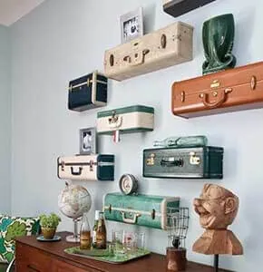 Vintage Suitcase Shelves
