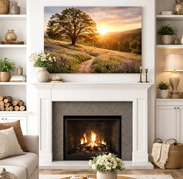 Above the Fireplace Mantel