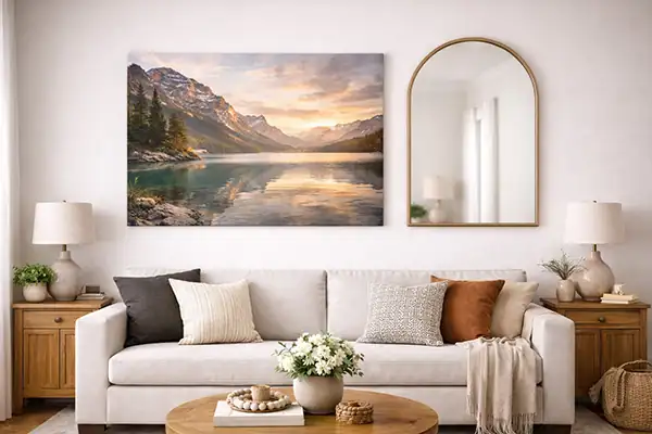 Mirrors and Canvas Combination