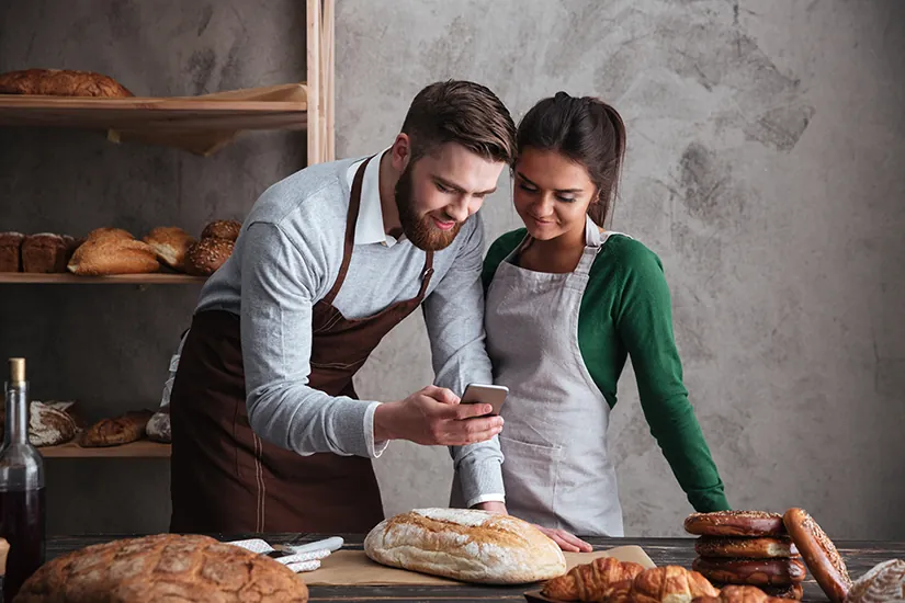 happy loving couple cooking