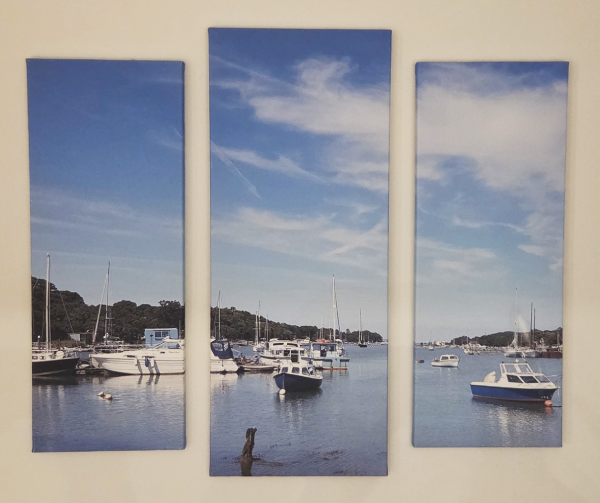 boats river canvas split print