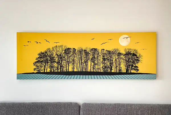 coloured trees on canvas print