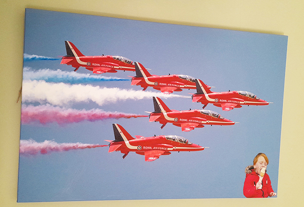 orange planes in sky canvas