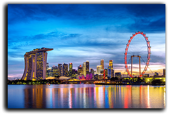 skyline on metal print
