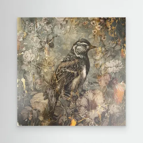 Floral Animals Vintage Art Illustration 04 by Rafal Kulik