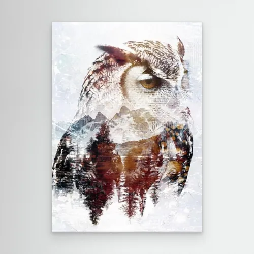 Owl Wild Animal Vintage Illustration Art 02 by Rafal Kulik