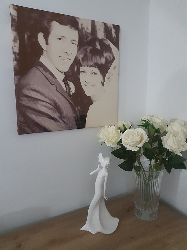 old couple on wall canvas